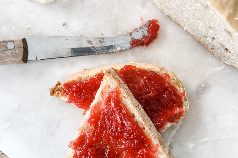 Grandmas Strawberry Rhubarb Freezer Jam